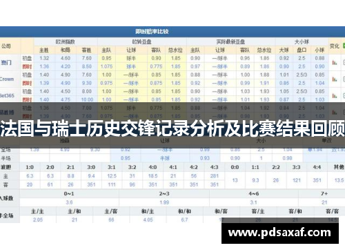 法国与瑞士历史交锋记录分析及比赛结果回顾